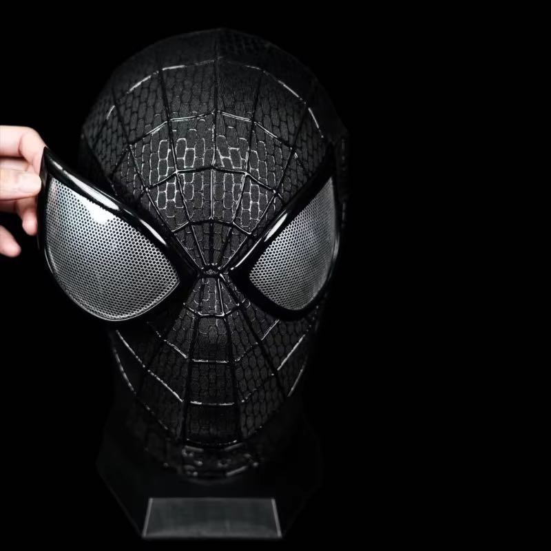 V2 Black Edition Full Head Shell Mask & Magnetic Lenses - Wearable prop mask (Adults)
