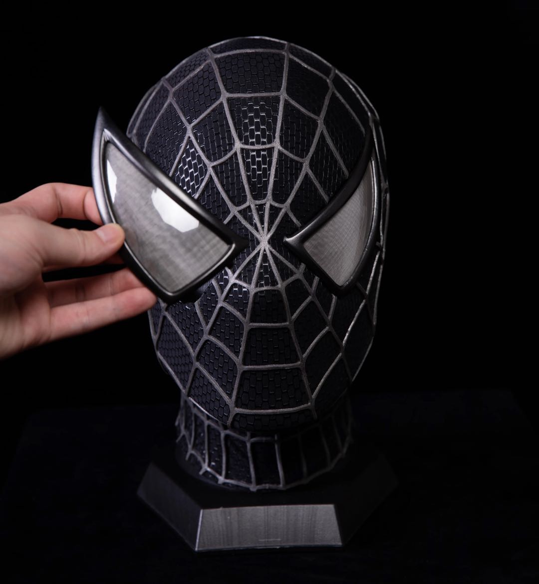 Classic V2 BLACK Full Head Shell Mask & Magnetic Lenses - Wearable prop mask (Adults)