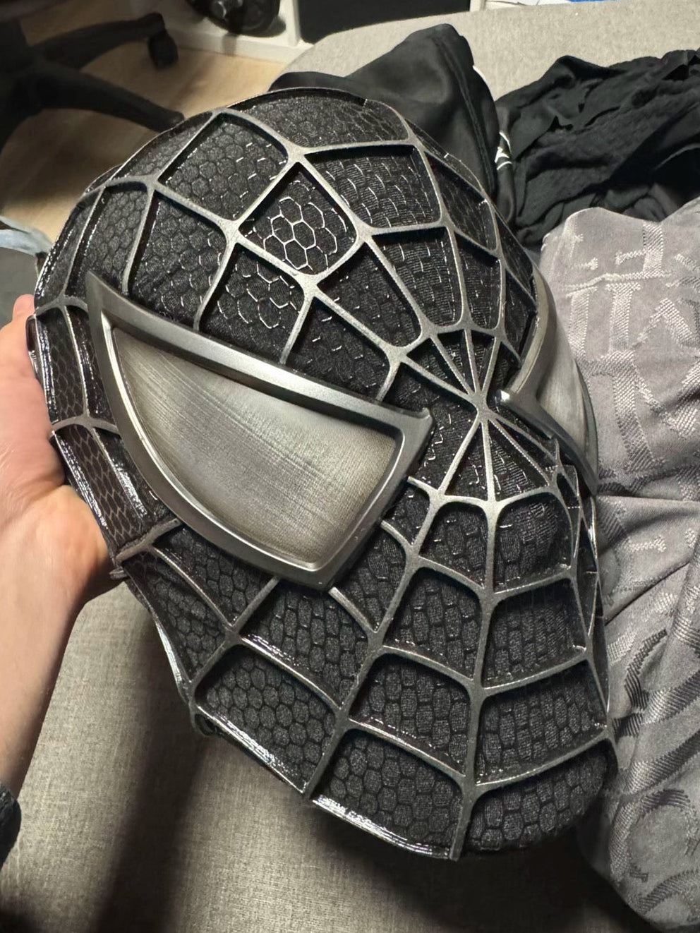 Classic V2 BLACK Full Head Shell Mask & Magnetic Lenses - Wearable prop mask (Adults)