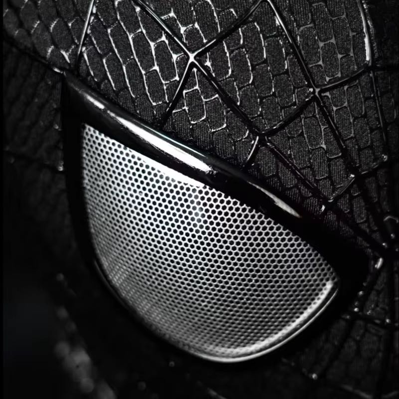 V2 Black Edition Full Head Shell Mask & Magnetic Lenses - Wearable prop mask (Adults)