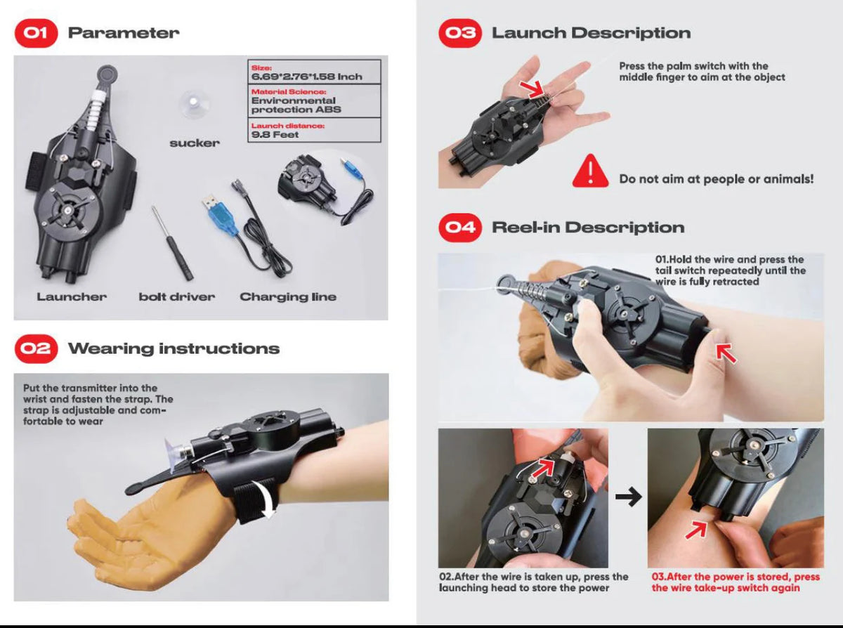 Functional Web Shooter 3.0 – Rechargeable Wearable Web Launcher
