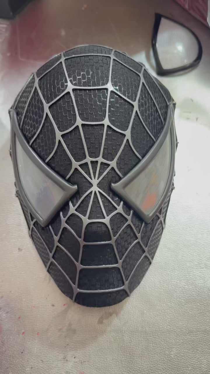 Classic V2 BLACK Full Head Shell Mask & Magnetic Lenses - Wearable prop mask (Adults)